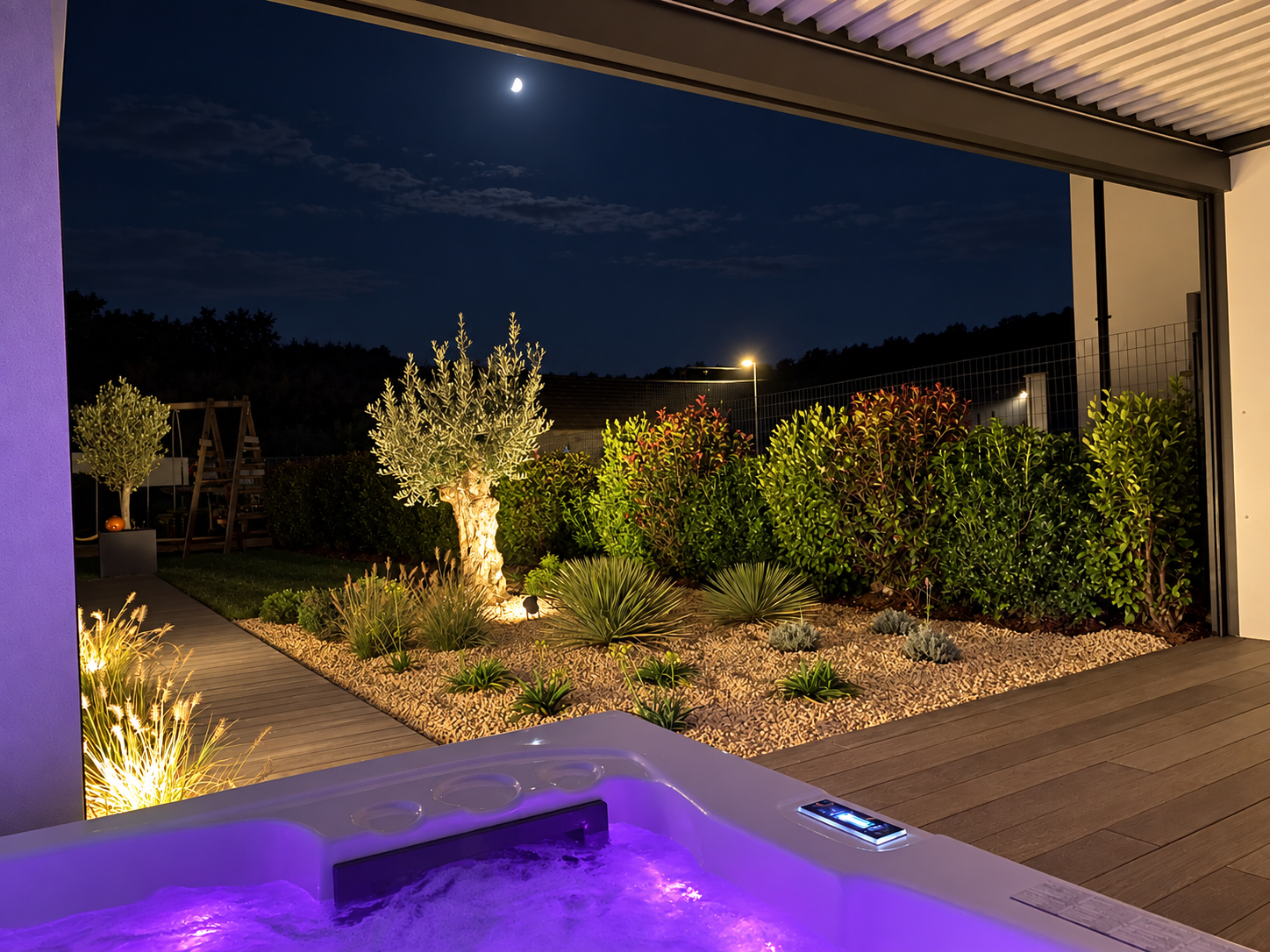 Aménagement extérieur avec espace détente